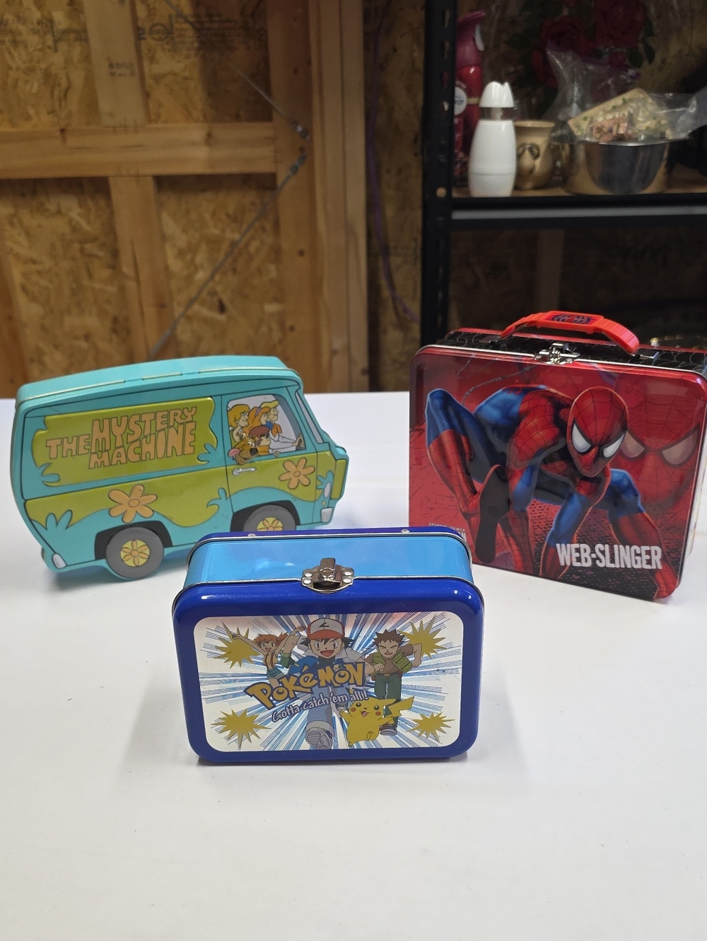 Pokémon,Spider-man, And Scooby Doo Mystery Machine Lunchbox/Tin